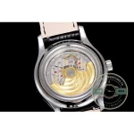 Polished leaf-shaped hour and minute hands with slim seconds on the Patek 5205G-001
