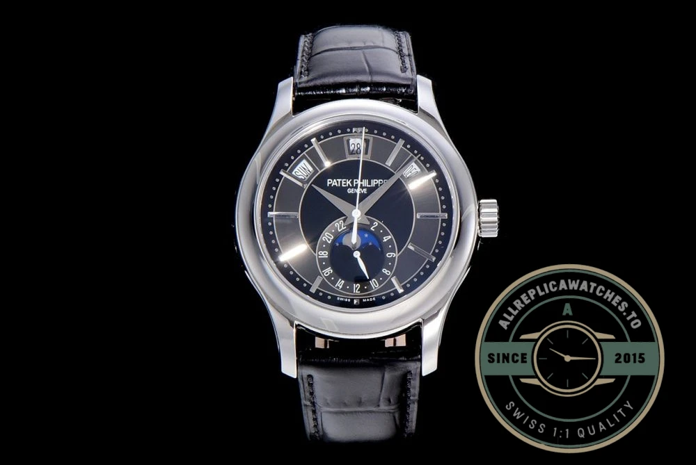 Replica Complications 5205G-013 ANNUAL CALENDAR, MOON PHASES. 40 mm, Steel, Dark Blue Dial - High-Grade Replica Watch