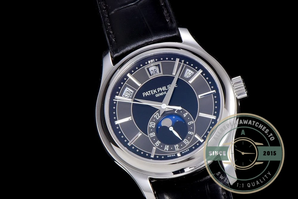 Replica Complications 5205G-013 ANNUAL CALENDAR, MOON PHASES. 40 mm, Steel, Dark Blue Dial - 1:1 Swiss Replica Watch