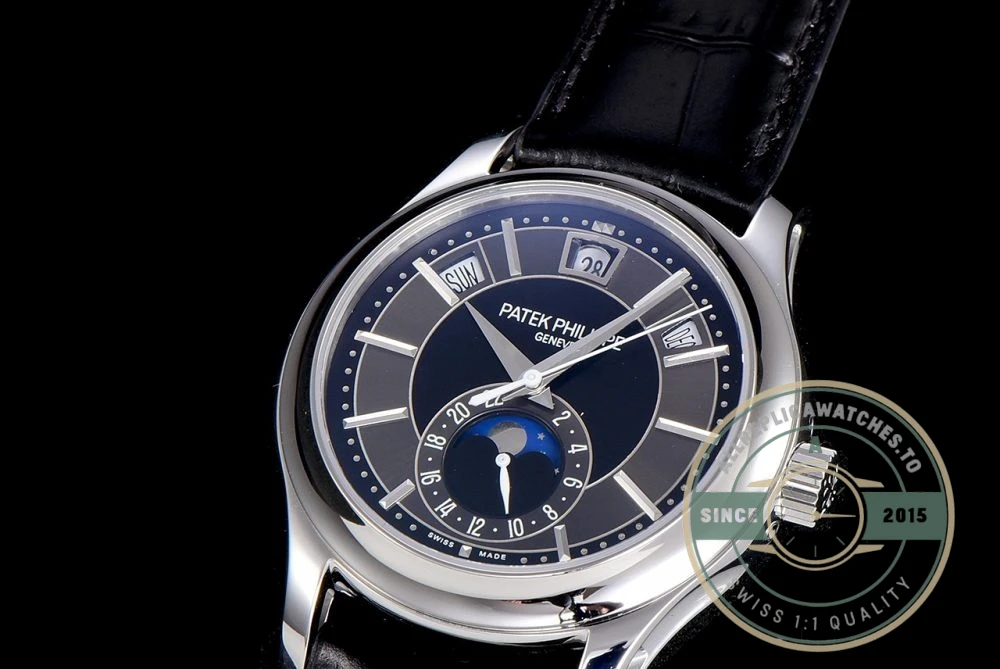 Replica Complications 5205G-013 ANNUAL CALENDAR, MOON PHASES. 40 mm, Steel, Dark Blue Dial - Affordable Super Clone Watch