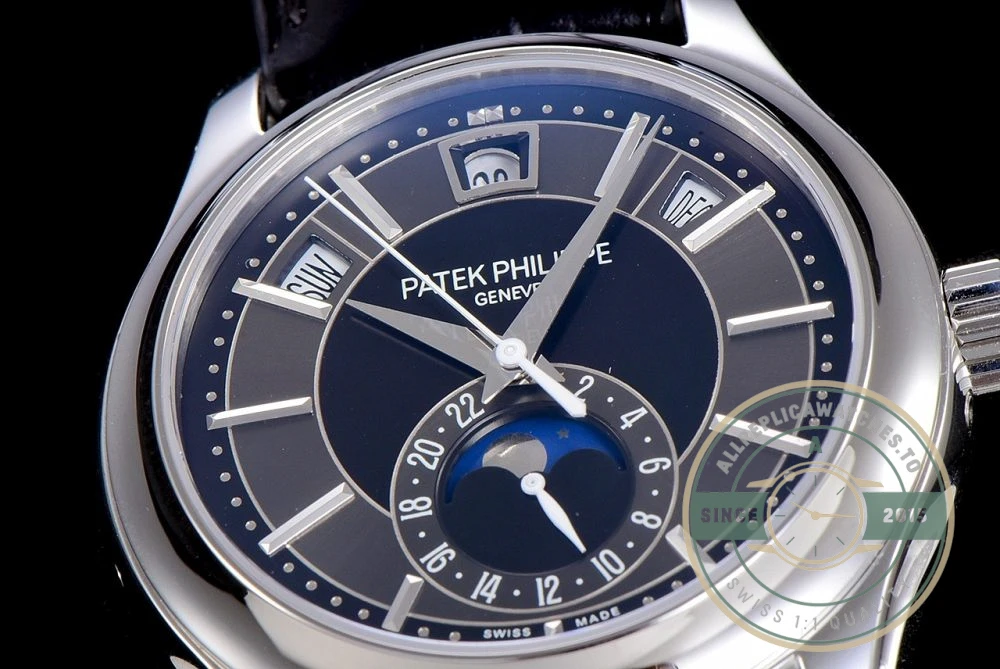 Replica Complications 5205G-013 ANNUAL CALENDAR, MOON PHASES. 40 mm, Steel, Dark Blue Dial - Top-Tier Swiss Replica Watch
