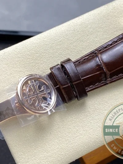 Replica Complications 5396R-011 Patek Philippe ANNUAL CALENDAR, MOON PHASES. 38.5 mm, Rose Gold - Luxury Replica Watch
