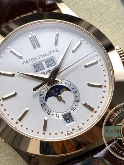 Replica Complications 5396R-011 Patek Philippe ANNUAL CALENDAR, MOON PHASES. 38.5 mm, Rose Gold - Swiss Movement Replica Watch