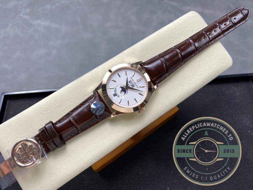 Replica Complications 5396R-011 Patek Philippe ANNUAL CALENDAR, MOON PHASES. 38.5 mm, Rose Gold - 1:1 Swiss Replica Watch