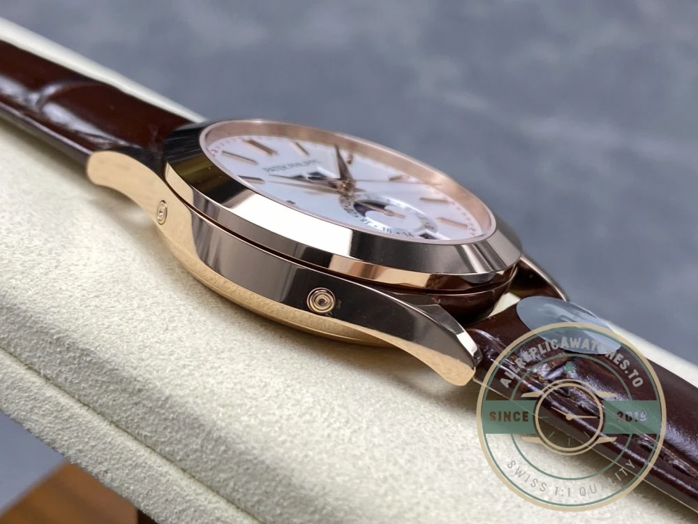 Replica Complications 5396R-011 Patek Philippe ANNUAL CALENDAR, MOON PHASES. 38.5 mm, Rose Gold - Budget Luxury Replica Watch