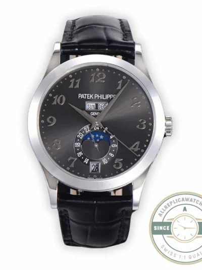 Replica Complications 5396R-012 Patek Philippe ANNUAL CALENDAR, MOON PHASES. 38.5 mm, White Gold, Grey Dial - Budget Luxury Replica Watch
