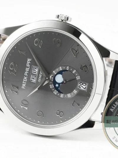 Replica Complications 5396R-012 Patek Philippe ANNUAL CALENDAR, MOON PHASES. 38.5 mm, White Gold, Grey Dial - Top-Tier Swiss Replica Watch