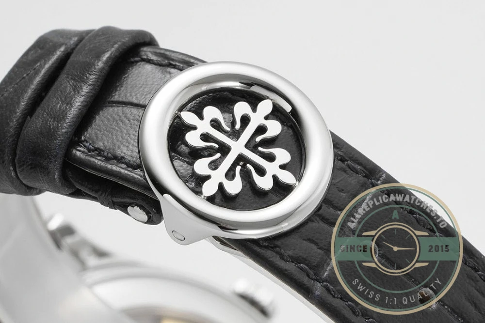 Replica Complications 5396R-012 Patek Philippe ANNUAL CALENDAR, MOON PHASES. 38.5 mm, White Gold, Grey Dial - High-Grade Replica Watch