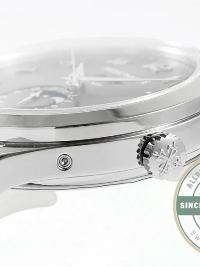 Replica Complications 5396R-012 Patek Philippe ANNUAL CALENDAR, MOON PHASES. 38.5 mm, White Gold, Grey Dial - Premium Super Clone Watch