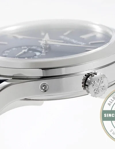 Replica Complications 5396R-015 Patek Philippe ANNUAL CALENDAR, MOON PHASES. 38.5 mm, White Gold, Blue Dial - Swiss-Made Clone Watch