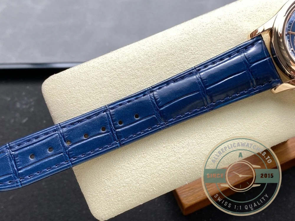 Replica Complications 5905R-001 Patek Philippe Annual Calendar Chronograph 42 mm, Gold Rose, Blue Dial - Factory Super Clone Watch