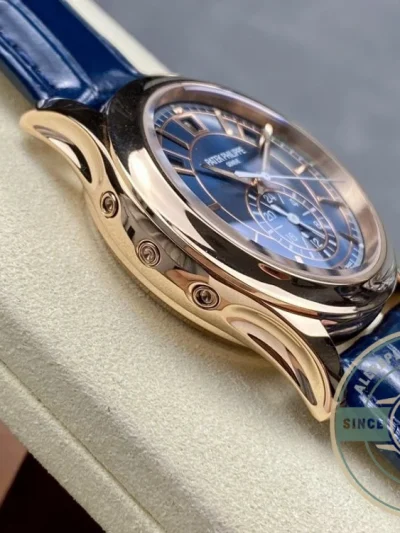 Replica Complications 5905R-001 Patek Philippe Annual Calendar Chronograph 42 mm, Gold Rose, Blue Dial - Factory Super Clone Watch
