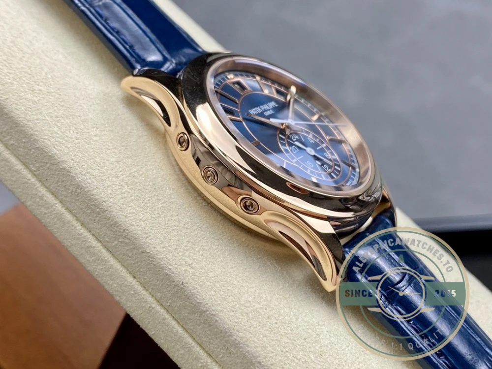 Replica Complications 5905R-001 Patek Philippe Annual Calendar Chronograph 42 mm, Gold Rose, Blue Dial - Factory Super Clone Watch