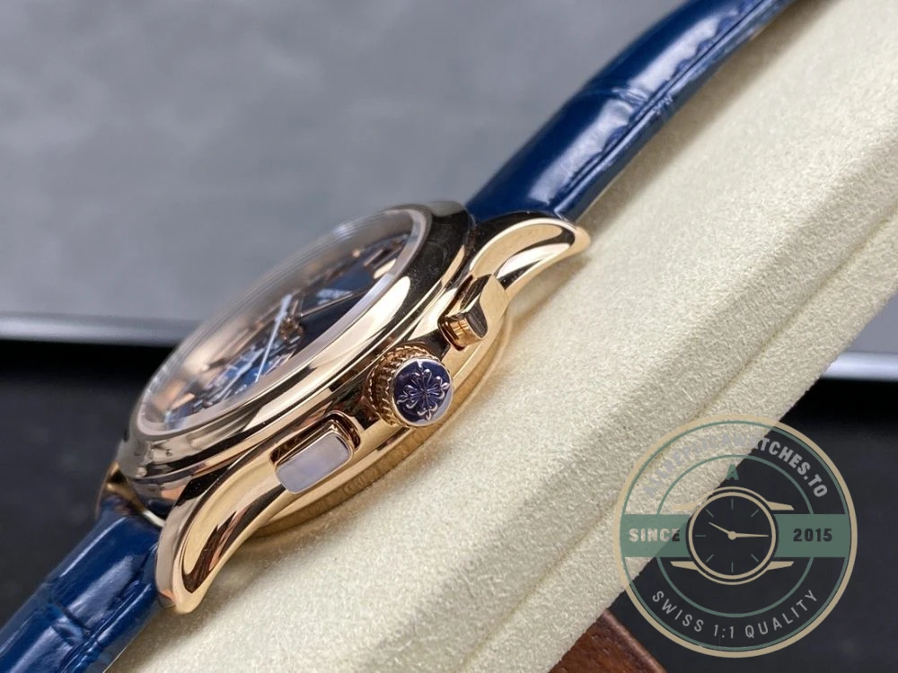 Replica Complications 5905R-001 Patek Philippe Annual Calendar Chronograph 42 mm, Gold Rose, Blue Dial - 1:1 Swiss Replica Watch