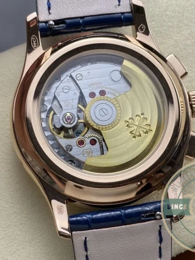 Replica Complications 5905R-001 Patek Philippe Annual Calendar Chronograph 42 mm, Gold Rose, Blue Dial - Budget Luxury Replica Watch