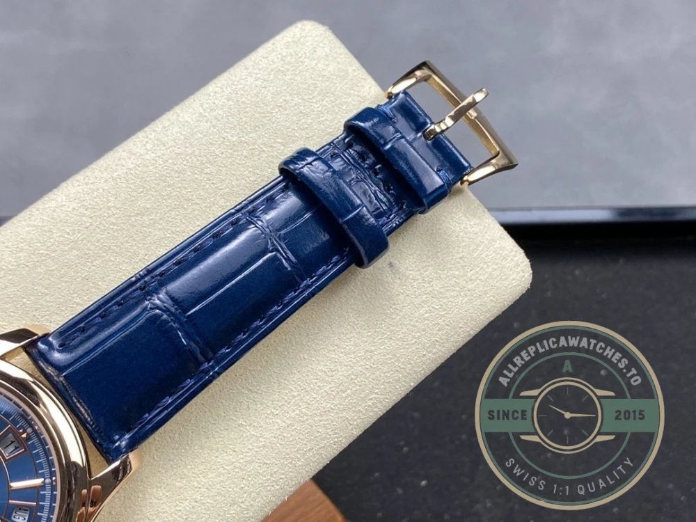 Replica Complications 5905R-001 Patek Philippe Annual Calendar Chronograph 42 mm, Gold Rose, Blue Dial - Affordable Super Clone Watch