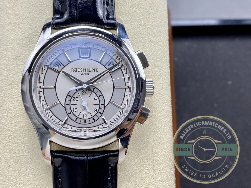 Replica Complications 5905R-001 Patek Philippe Annual Calendar Chronograph 42 mm, White Gold, Grey Dial - Swiss-Made Clone Watch