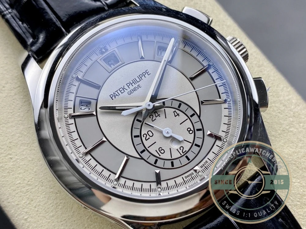 Replica Complications 5905R-001 Patek Philippe Annual Calendar Chronograph 42 mm, White Gold, Grey Dial - Luxury Replica Watch