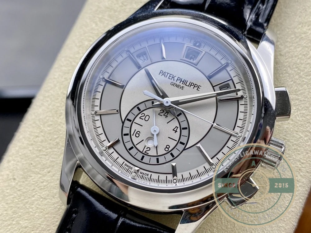Replica Complications 5905R-001 Patek Philippe Annual Calendar Chronograph 42 mm, White Gold, Grey Dial - 1:1 Swiss Replica Watch