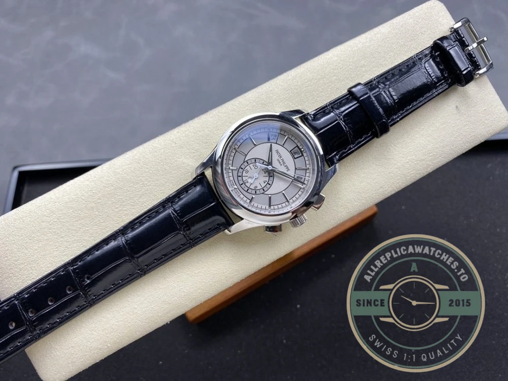 Replica Complications 5905R-001 Patek Philippe Annual Calendar Chronograph 42 mm, White Gold, Grey Dial - Premium Super Clone Watch