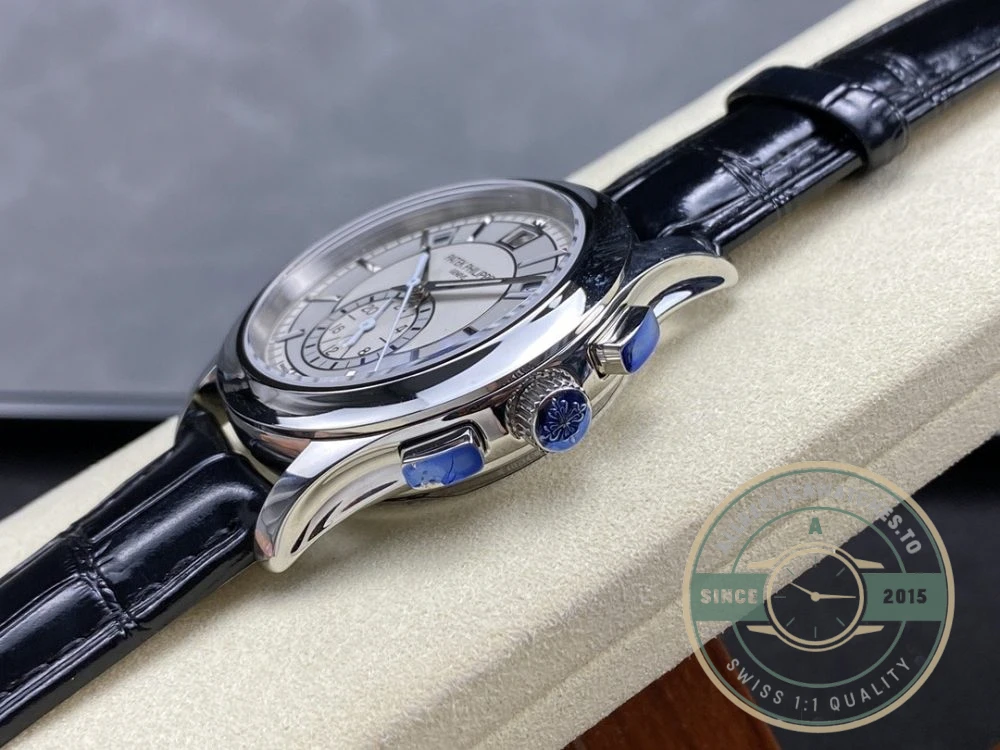 Replica Complications 5905R-001 Patek Philippe Annual Calendar Chronograph 42 mm, White Gold, Grey Dial - Swiss Movement Replica Watch