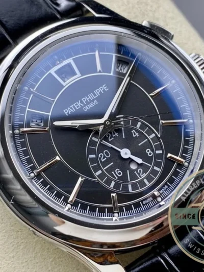 Replica Complications 5905R-005 Patek Philippe Annual Calendar Chronograph 42 mm, White Gold, Black Dial - Best Quality Replica Watch