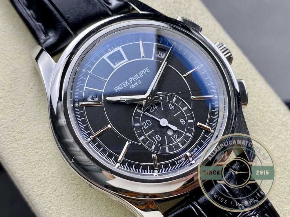 Replica Complications 5905R-005 Patek Philippe Annual Calendar Chronograph 42 mm, White Gold, Black Dial - Best Quality Replica Watch