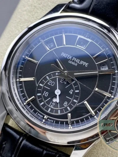 Replica Complications 5905R-005 Patek Philippe Annual Calendar Chronograph 42 mm, White Gold, Black Dial - 1:1 Swiss Replica Watch