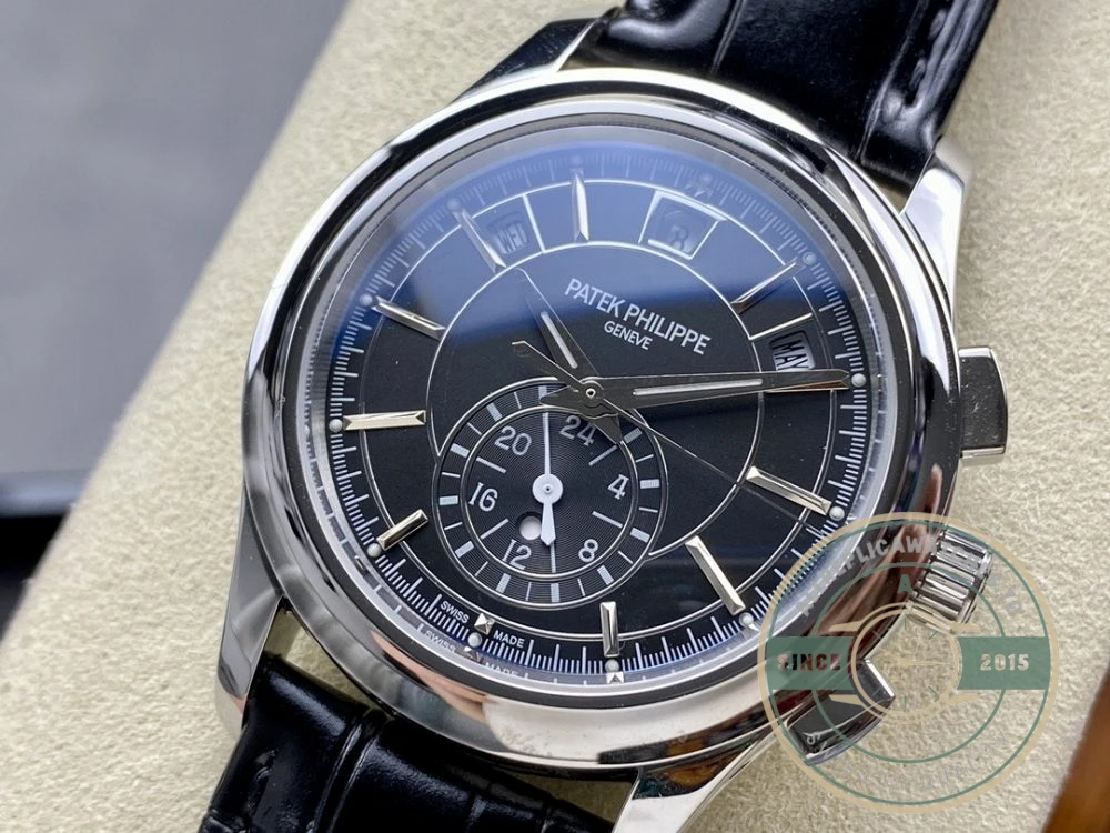Replica Complications 5905R-005 Patek Philippe Annual Calendar Chronograph 42 mm, White Gold, Black Dial - 1:1 Swiss Replica Watch