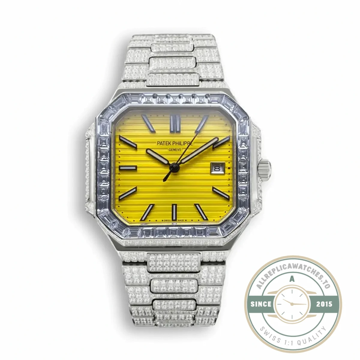 Replica Cubitus 5821/1AR Patek Philippe 45 mm Yellow Dial, Diamond - Budget Luxury Replica Watch