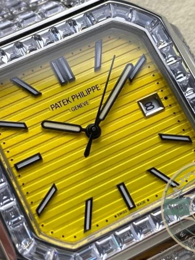 Replica Cubitus 5821/1AR Patek Philippe 45 mm Yellow Dial, Diamond - Premium Super Clone Watch