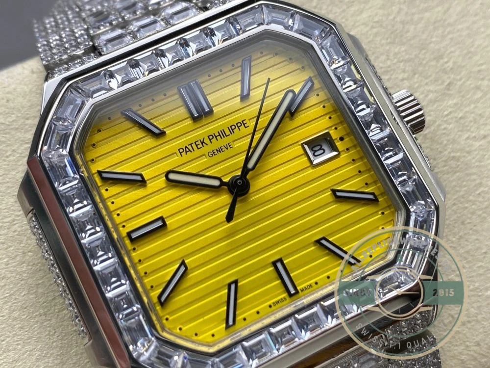 Replica Cubitus 5821/1AR Patek Philippe 45 mm Yellow Dial, Diamond - Premium Super Clone Watch