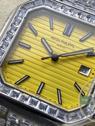 Replica Cubitus 5821/1AR Patek Philippe 45 mm Yellow Dial, Diamond - Best Quality Replica Watch