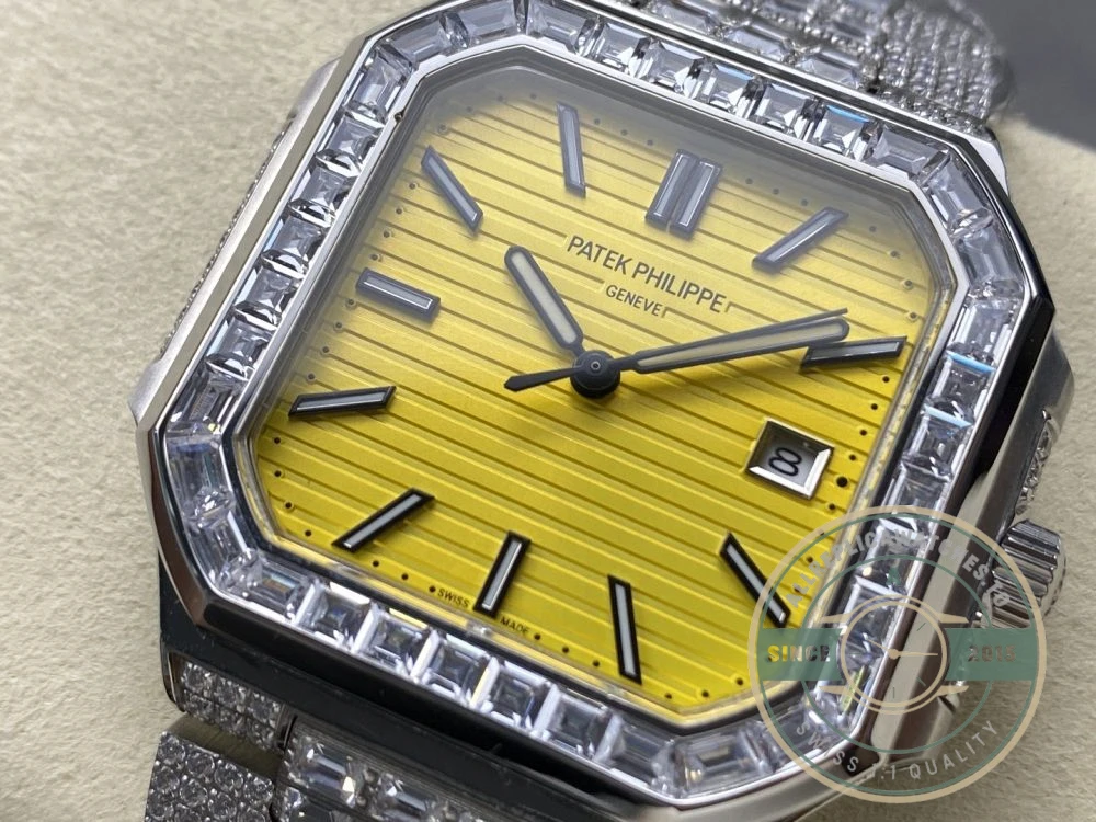 Replica Cubitus 5821/1AR Patek Philippe 45 mm Yellow Dial, Diamond - Best Quality Replica Watch