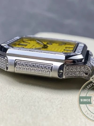 Replica Cubitus 5821/1AR Patek Philippe 45 mm Yellow Dial, Diamond - Affordable Super Clone Watch