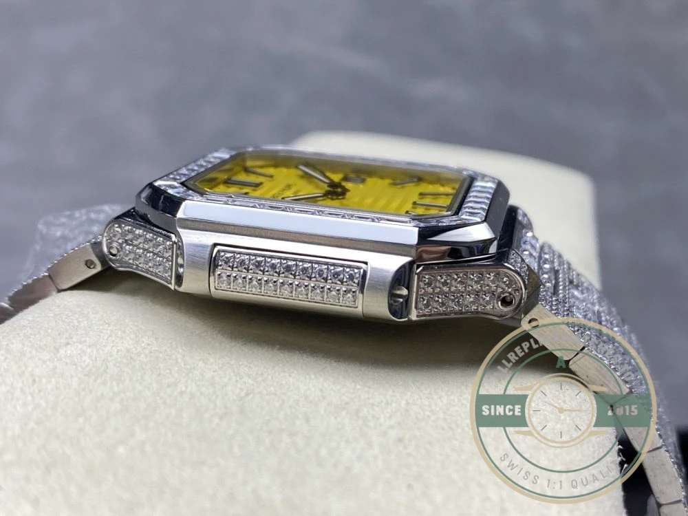 Replica Cubitus 5821/1AR Patek Philippe 45 mm Yellow Dial, Diamond - Affordable Super Clone Watch