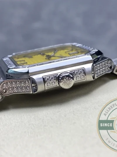Replica Cubitus 5821/1AR Patek Philippe 45 mm Yellow Dial, Diamond - Affordable Super Clone Watch