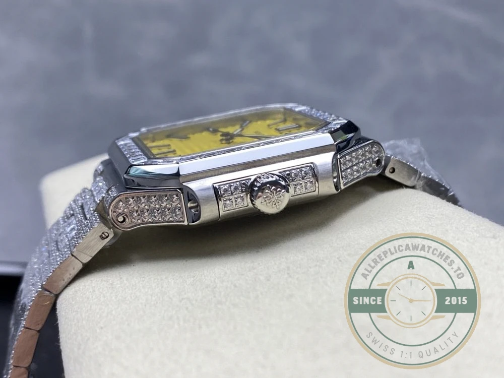 Replica Cubitus 5821/1AR Patek Philippe 45 mm Yellow Dial, Diamond - Affordable Super Clone Watch