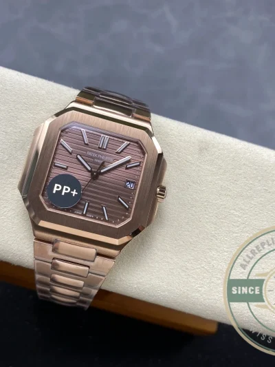 Replica Cubitus 5821 Patek Philippe 45 mm Rose Gold Brown Dial - Budget Luxury Replica Watch