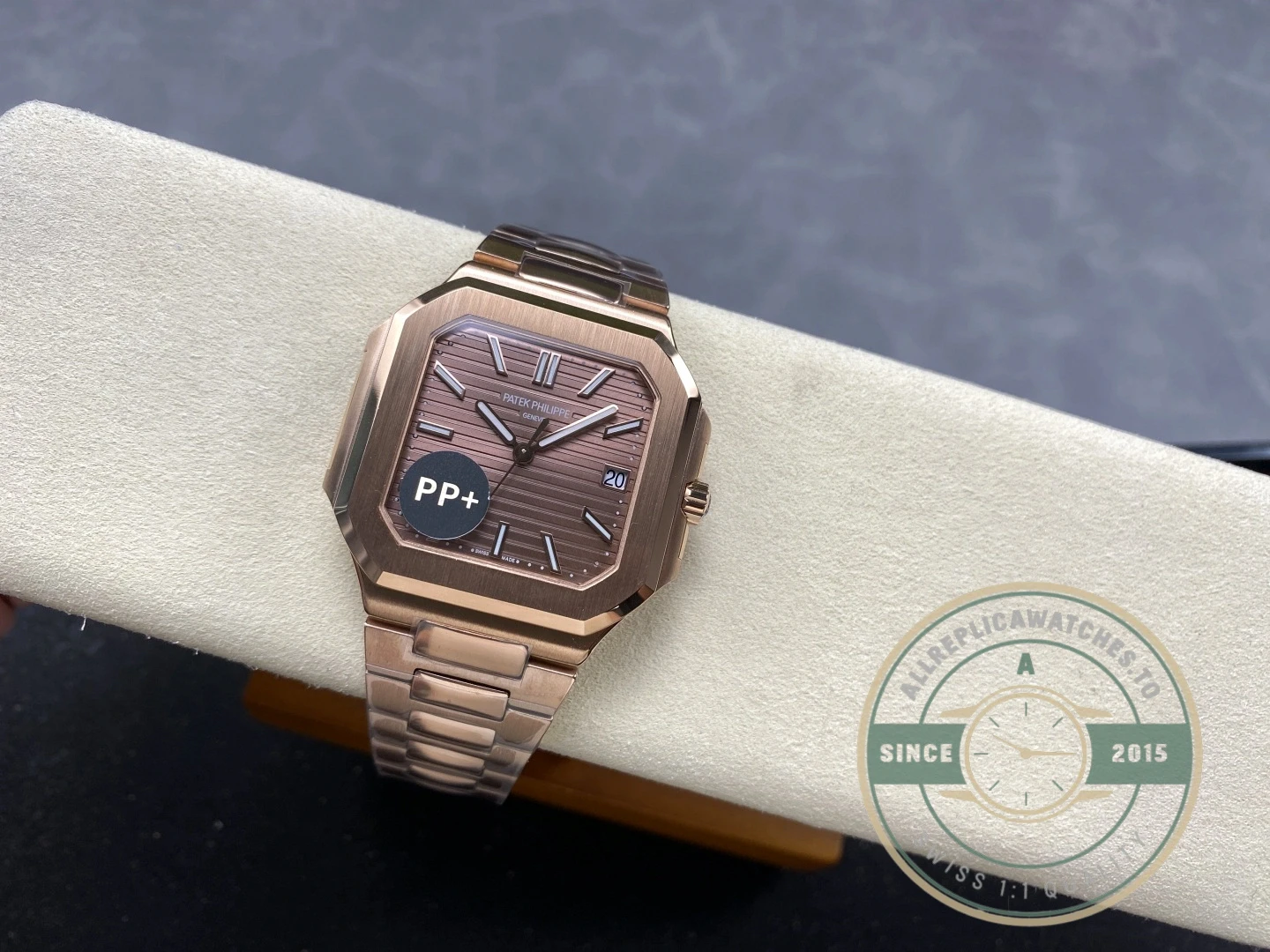 Replica Cubitus 5821 Patek Philippe 45 mm Rose Gold Brown Dial - Budget Luxury Replica Watch