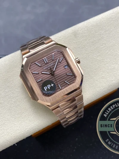 Replica Cubitus 5821 Patek Philippe 45 mm Rose Gold Brown Dial - Luxury Replica Watch