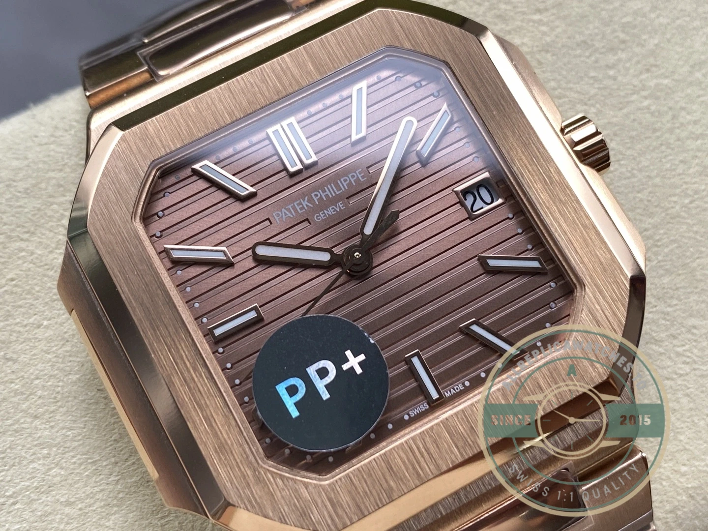 Replica Cubitus 5821 Patek Philippe 45 mm Rose Gold Brown Dial - Affordable Luxury Replica Timepiece