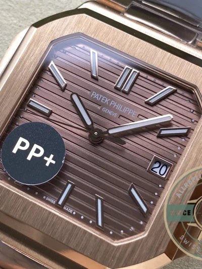 Replica Cubitus 5821 Patek Philippe 45 mm Rose Gold Brown Dial - Factory Super Clone Watch