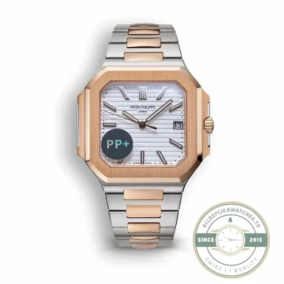 Replica Cubitus 5821 Patek Philippe 45 mm Steel Rose Gold White Dial - Swiss Movement Replica Watch