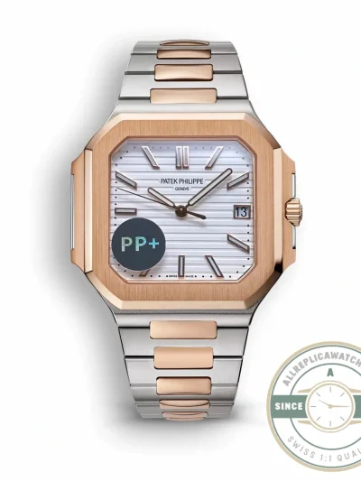 Replica Cubitus 5821 Patek Philippe 45 mm Steel Rose Gold White Dial - Swiss Movement Replica Watch