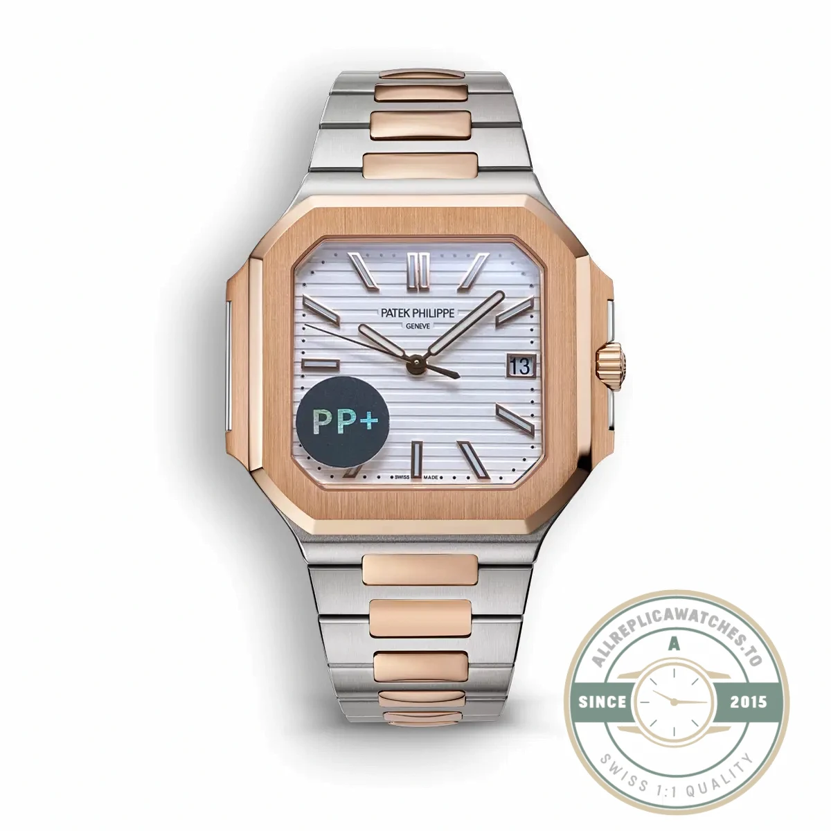 Replica Cubitus 5821 Patek Philippe 45 mm Steel Rose Gold White Dial - Swiss Movement Replica Watch