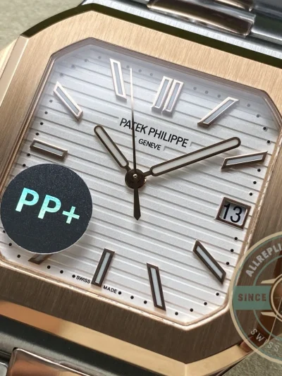 Replica Cubitus 5821 Patek Philippe 45 mm Steel Rose Gold White Dial - Budget Luxury Replica Watch