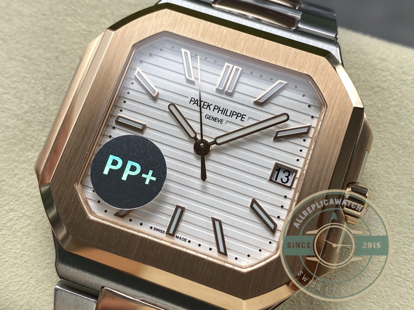 Replica Cubitus 5821 Patek Philippe 45 mm Steel Rose Gold White Dial - Budget Luxury Replica Watch