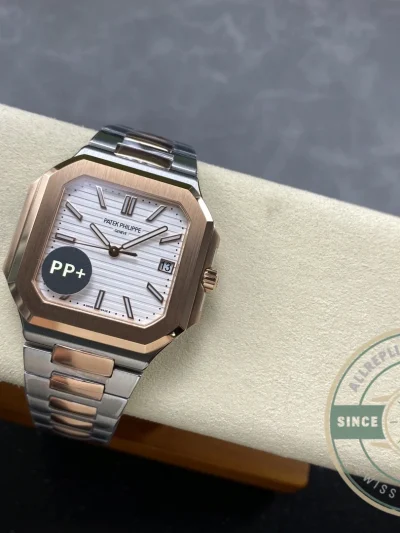Replica Cubitus 5821 Patek Philippe 45 mm Steel Rose Gold White Dial - Best Quality Replica Watch