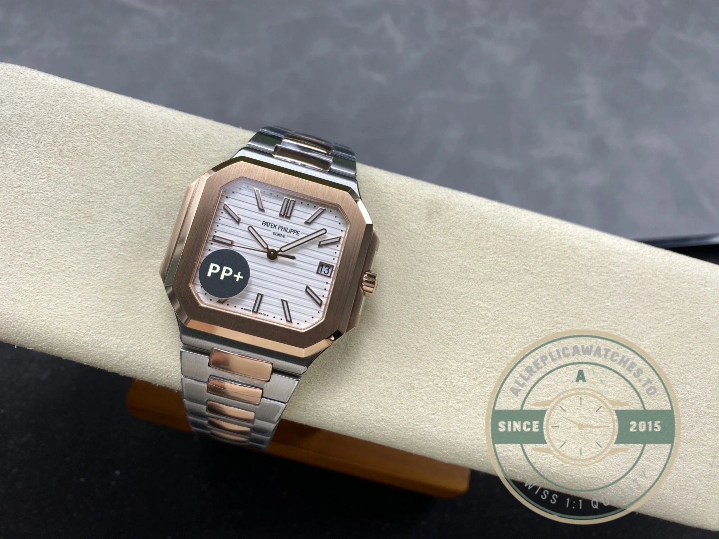 Replica Cubitus 5821 Patek Philippe 45 mm Steel Rose Gold White Dial - Best Quality Replica Watch
